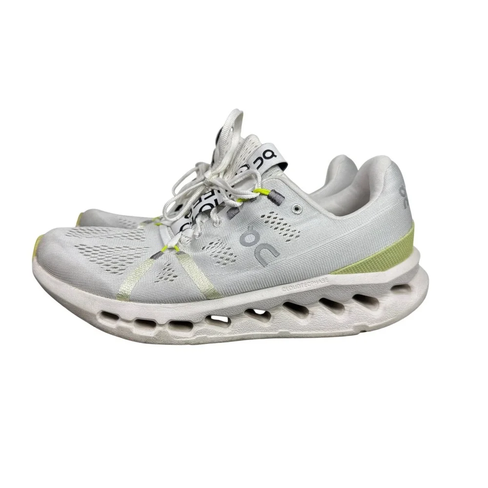 On Cloudsurfer Women White Lime Green Running Shoes Sneakers 3WD10440248 Sz 9.5